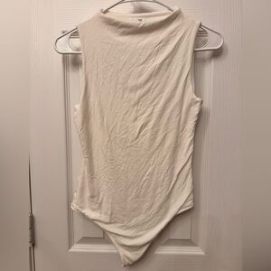 Live in the Moment Elegant Cream White Stretchy Thong Bodysuit